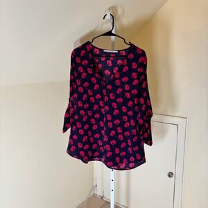 41 Hawthorn EUC Women's Poppy Tunic Blue Red Size XL